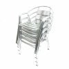 4 Aluminium Double Tube Chairs Stacked - BE Furniture Sales