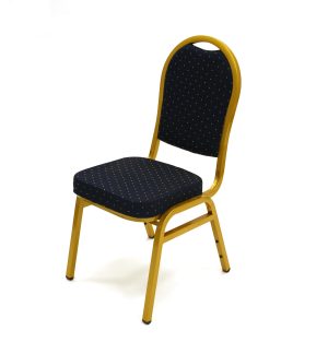 Blue Banqueting Chair with Gold Frame - Premium - BE Furniture Sales