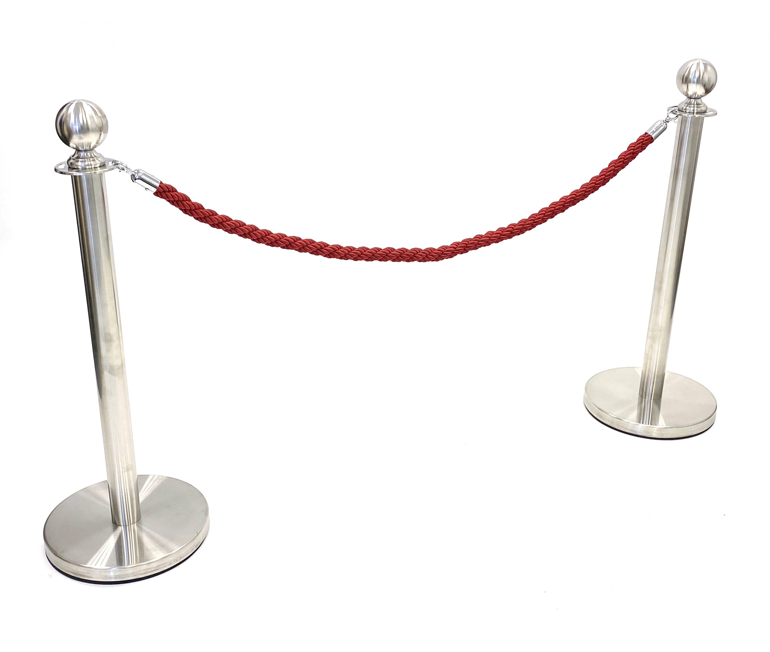 LG-13-D Silver Metal Posts Barrier Posts Post and Ropes Crowd Control Posts 
