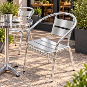 Aluminium Stacking Bistro Chair - BE Furniture Sales