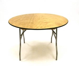 5 ft 6 Round Banqueting Table - Varnished - BE Furniture Sales