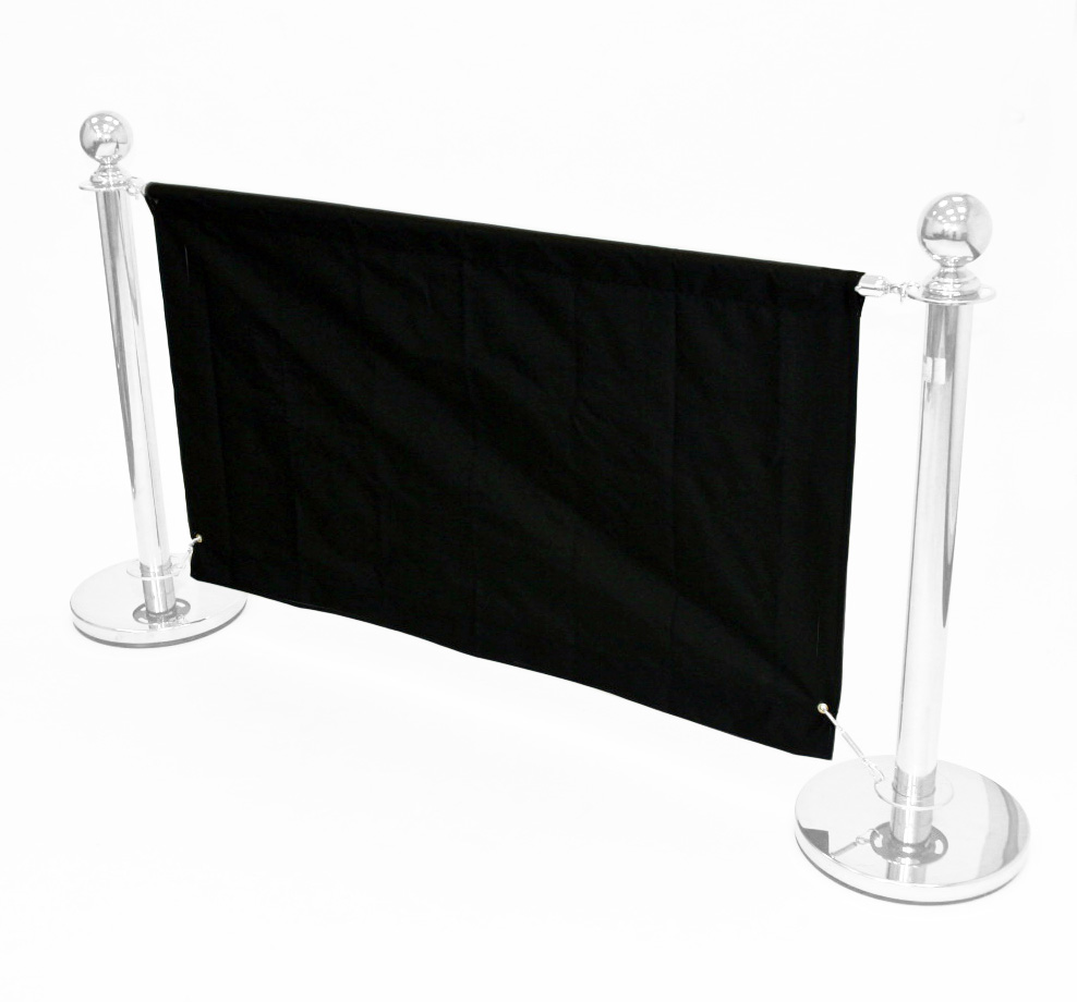 Black 1.6m Cafe Banners - Black Cafe Breeze Barriers - BE Furniture Sales