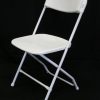 Lightweight tubular metal folding frame with a  plastic seat, back and feet - BE Event Hire