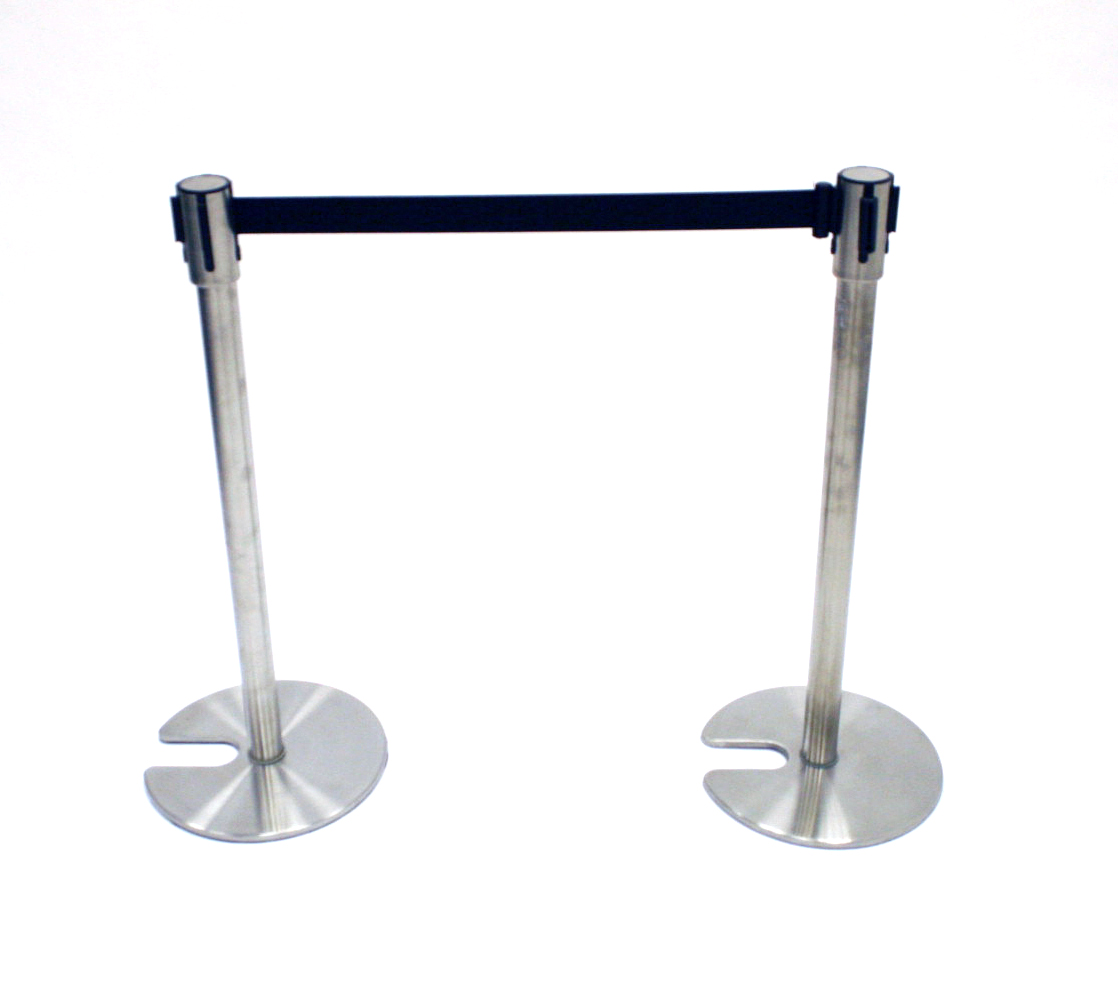 Stretch Belt Barrier Post (Black Belt) - BE Event Hire