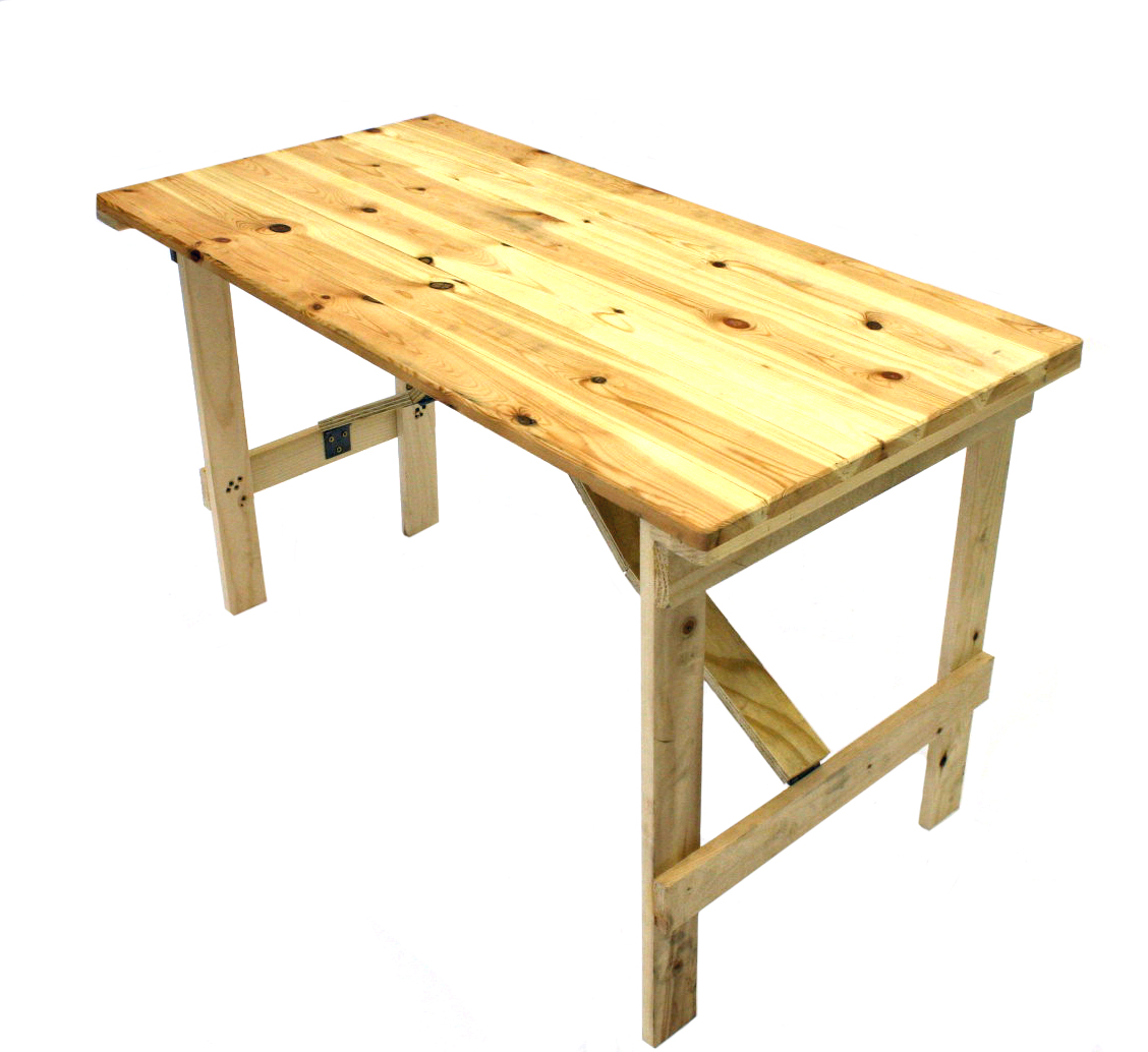 Wooden Trestle Table - 4 Foot by 2 Foot 6" - BE Furniture 