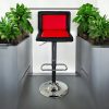 SM-5125 Red Stool Red & Black Leather Bar Stools