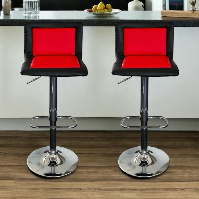 Red & Black Leather Bar Stools Red & Black Leather Bar Stools