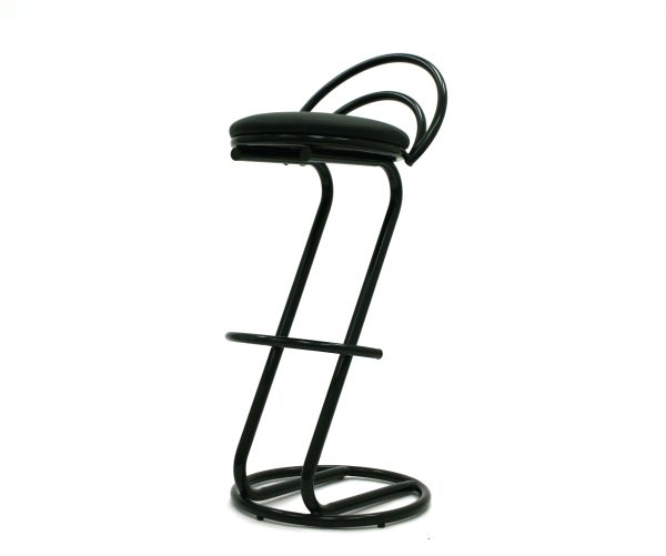 Black cobra bar stools with a black metal frame - BE Event Hire