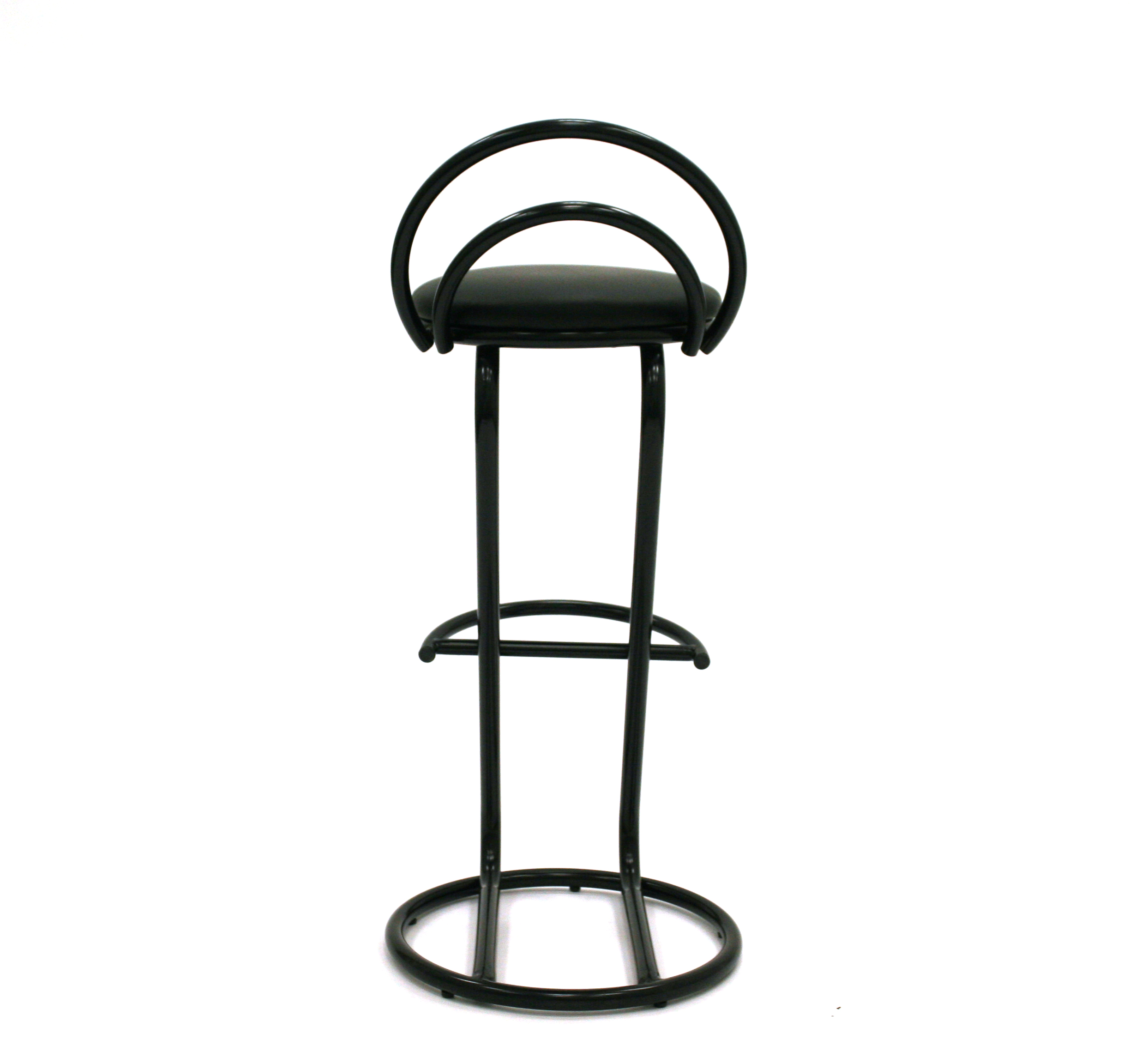 Black cobra bar stools with a black metal frame - BE Event Hire