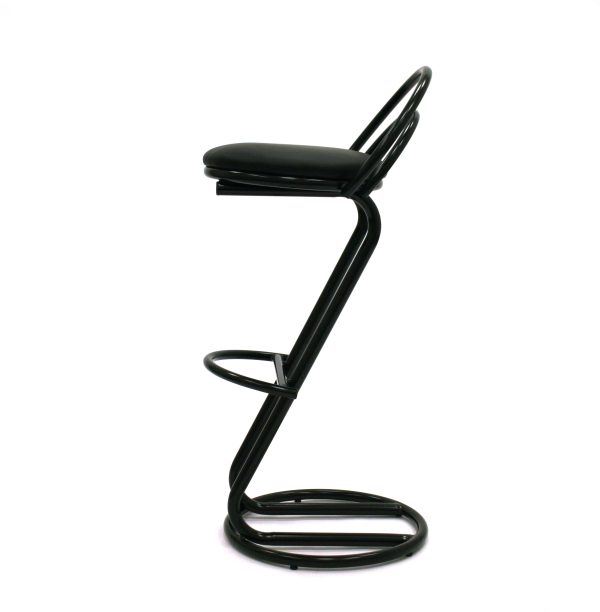 Black cobra bar stools with a black metal frame - BE Event Hire