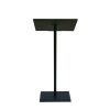 Black powder coated carbon steel lectern with attached ring binders - BE Event Hire Black powder coated carbon steel lectern with attached ring binders - BE Event Hire