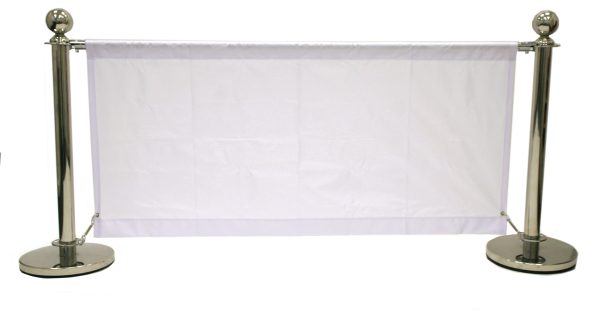White 1.6m Cafe Barrier - Cafe Breeze Banners - BE Furniture Sales