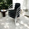 SC-020B Chair X4 Black Rattan Aluminium Chair