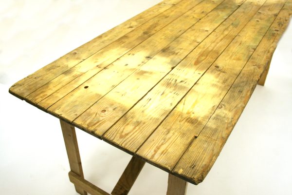 Ex Hire 6'x 2'6'' Wooden Trestle Table - BE Event Hire