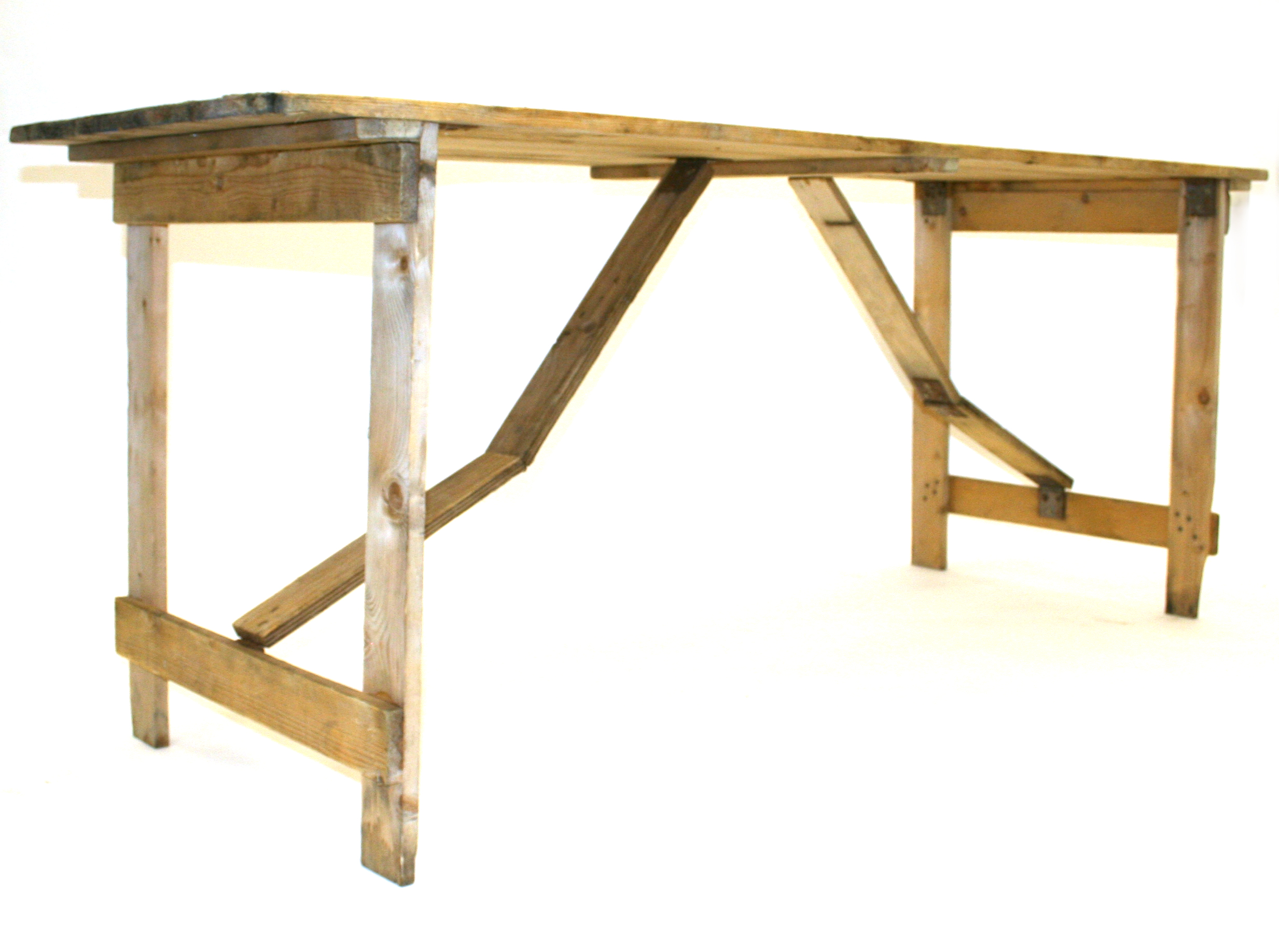 Wooden trestle table measuring 6' x 2' - BE Event Hire