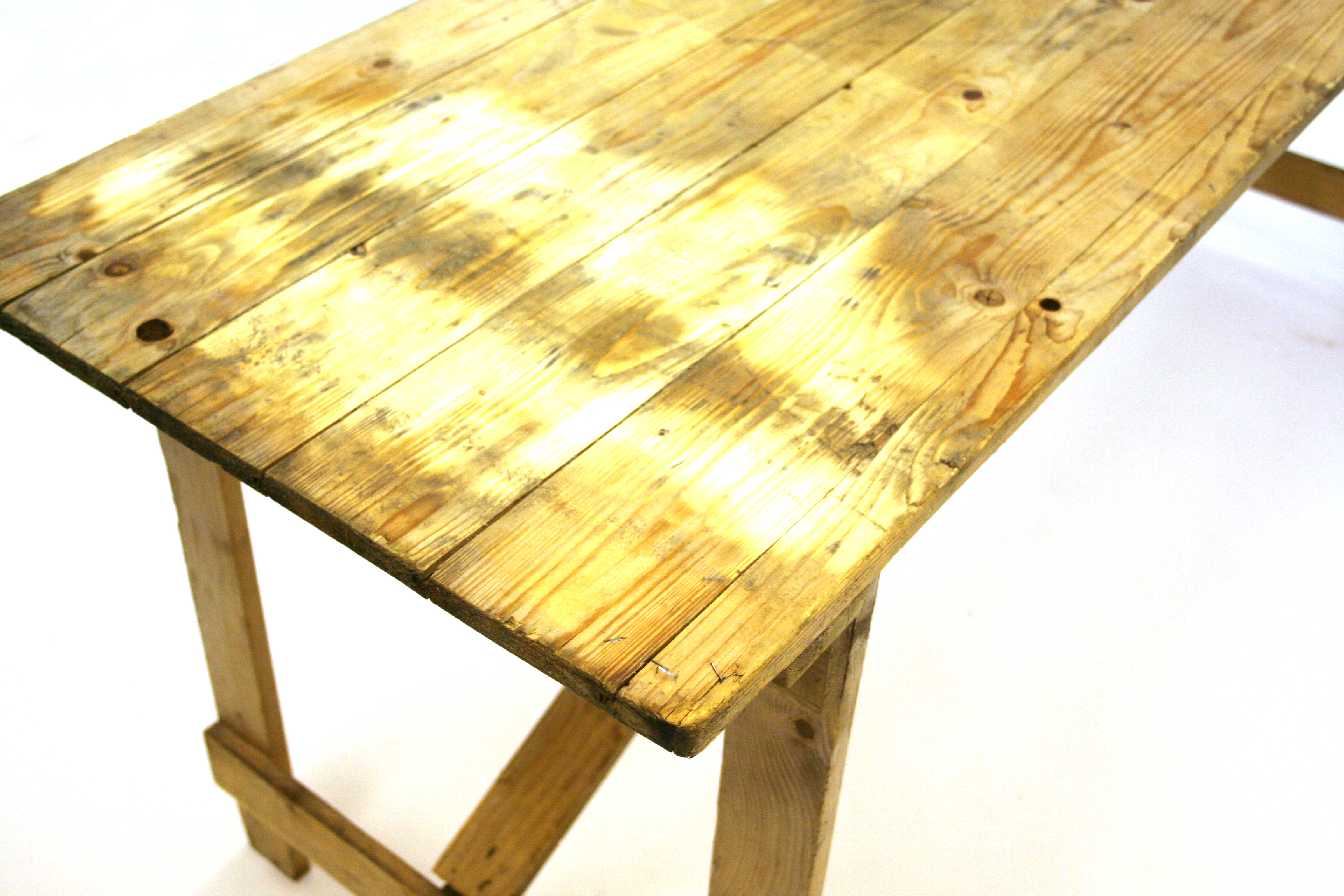 Wooden trestle table measuring 6' x 2' - BE Event Hire