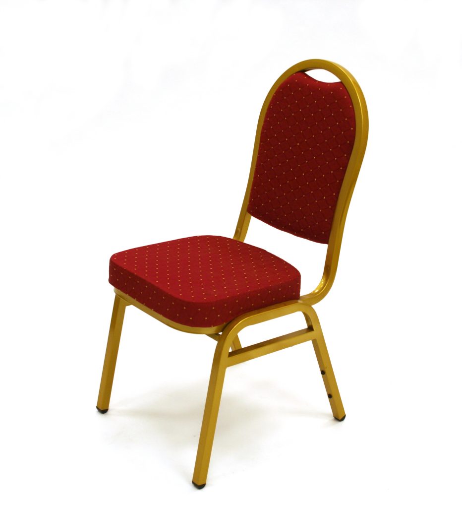 Premium Red Banqueting Chair - Gold Frame - BE Furniture Sales