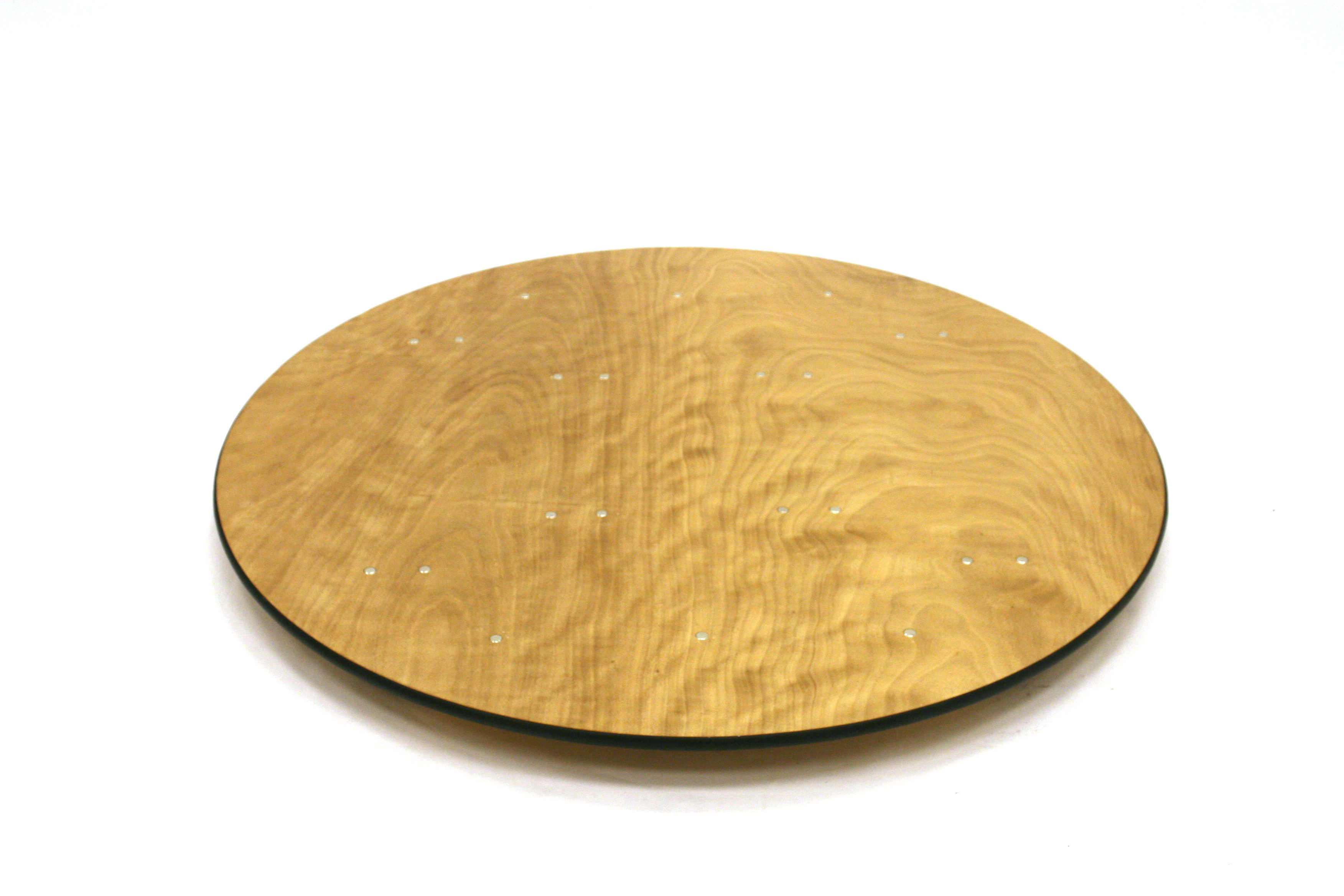5'6" Diameter (167.5cm) varnished plywood top round tables with steel folding legs - BE Event Hire