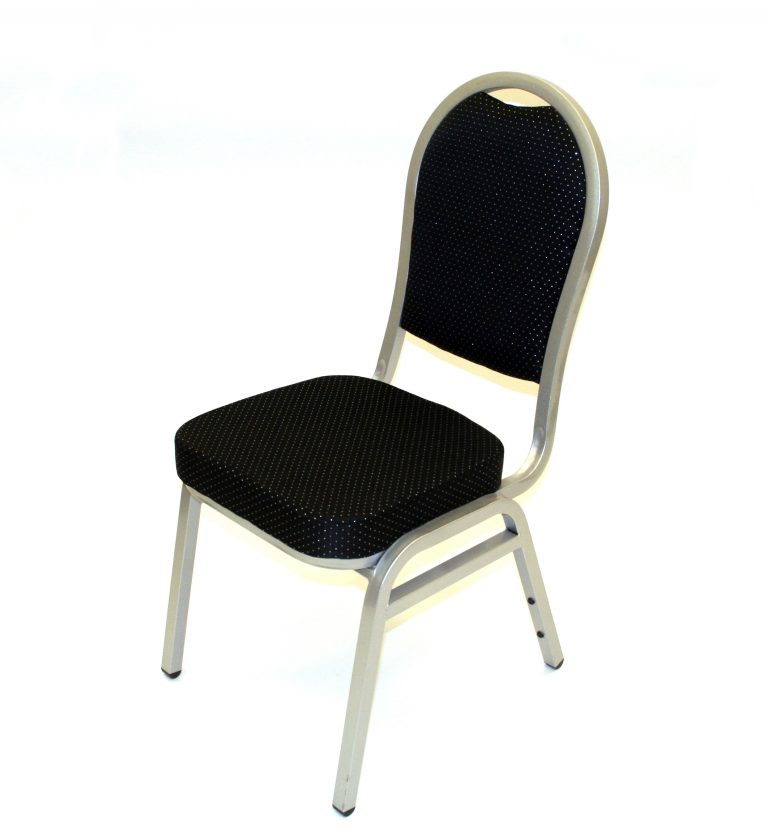 Premium Black Banqueting Chair Silver Frame BE Furniture Sales