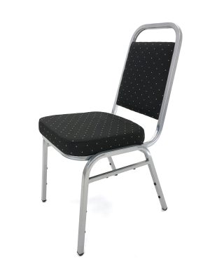 Black Banqueting Chairs with Silver Frame - Budget - BE Furniture Sales