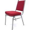 Ex Hire Red Banqueting Chairs Ex Hire Red Budget Banquet Chair - Silver Frame - BE Furniture Sales