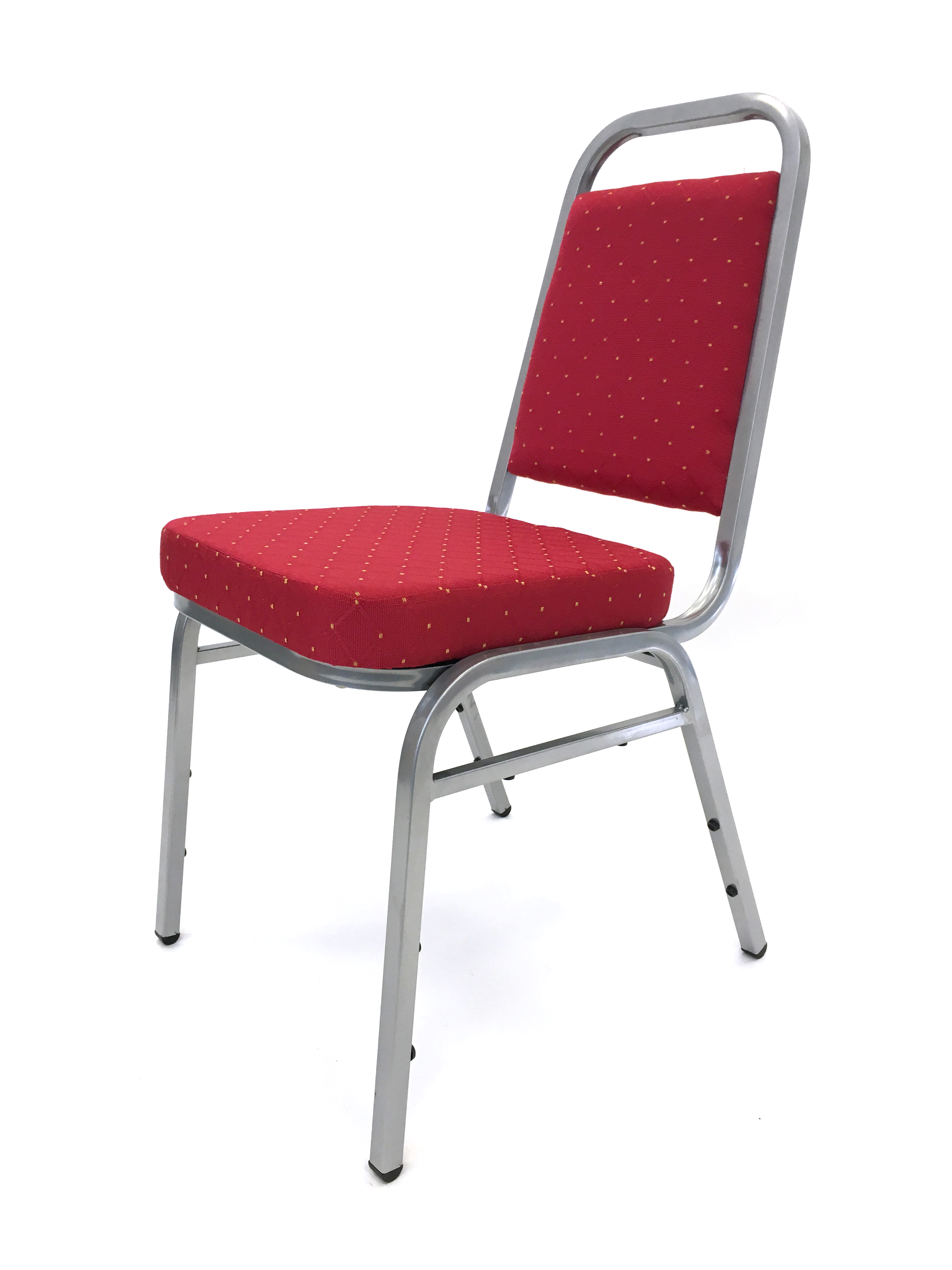 Ex Hire Red Budget Banquet Chair - Silver Frame - BE Furniture Sales