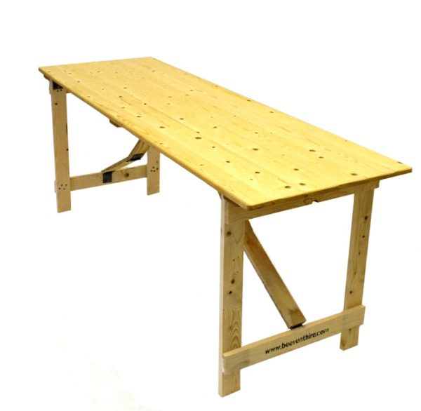 Wooden Trestle Table - 6' by 2' 6" - Be Furniture Sales