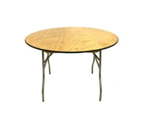 6' ft Round Folding Varnished Banquet Table - BE Furniture Sales