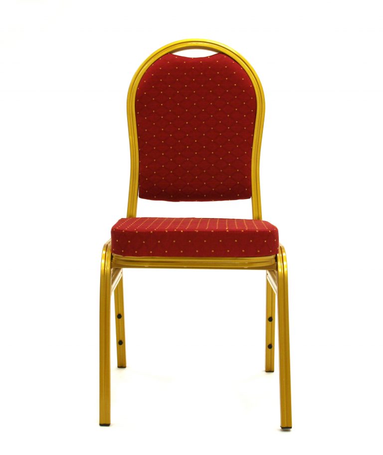 Red Aluminium Banqueting Chair Gold Frame BE Furniture Sales