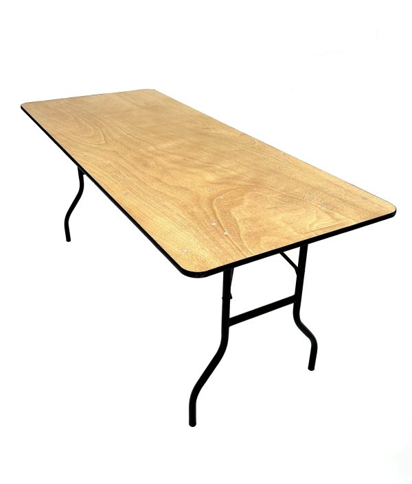 6ft Varnished Wooden Table