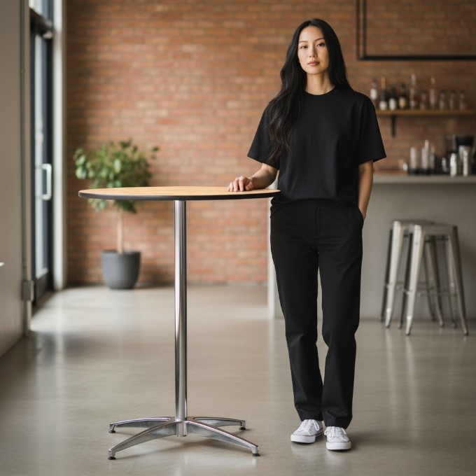 Dual Height Round Tables