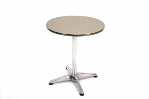 Aluminium Round Pedestal Bistro Table - 60cm Dia, Weather Resistant - BE Furniture Sales