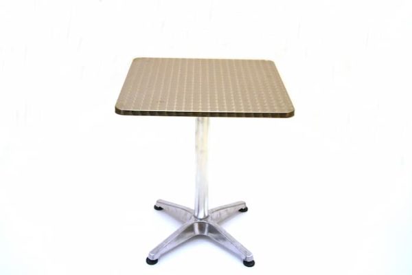 Aluminium Square Pedestal Table - 60cm - BE Furniture Sales