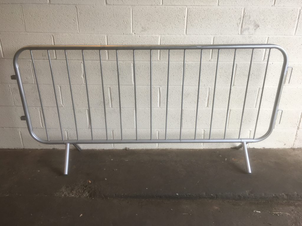 2.5 Meter long metal crowd barriers for sale from BE Furniture Ltd