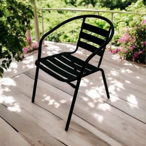 Black Steel Garden Chairs - BE Furniture Sales