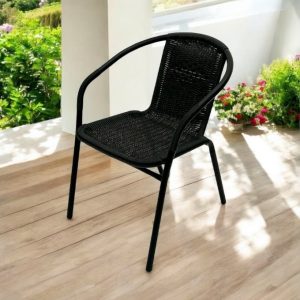 Black Framed Rattan Chairs - BE Furniture Sales