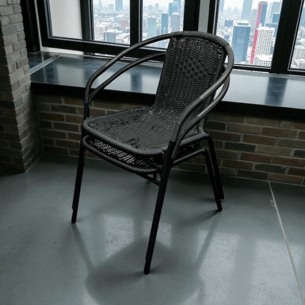 Black Framed Rattan Chairs