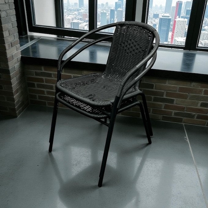 Black Framed Rattan Chairs