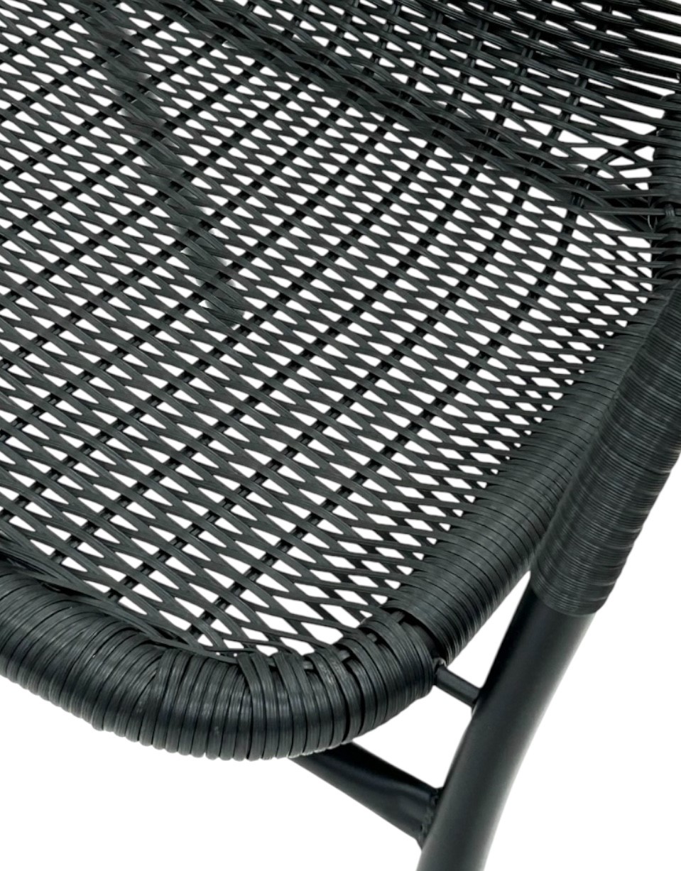 Black Framed Rattan Chairs