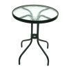 Glass Garden Table- Black Frame, 60cm Dia - BE Furniture Sales