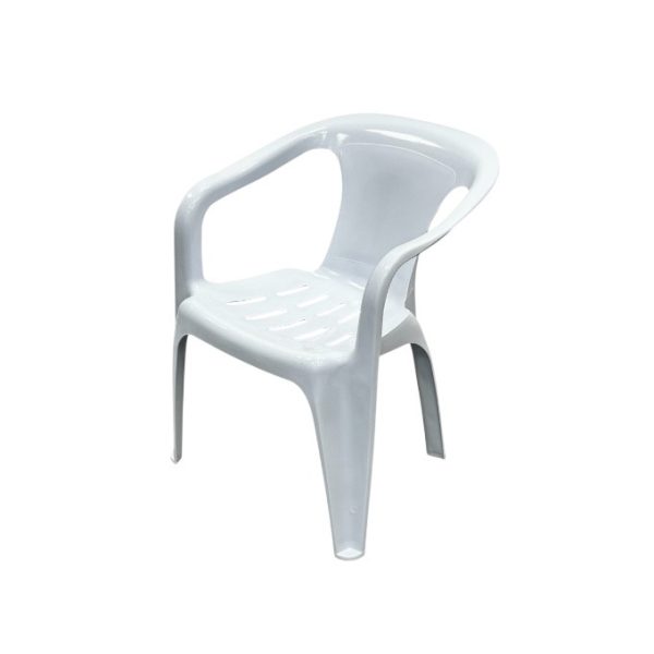 White Slatted Patio Chair