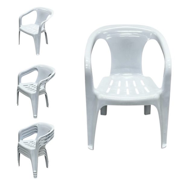 White Slatted Patio Chair