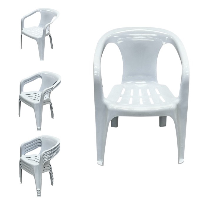 White Slatted Patio Chair