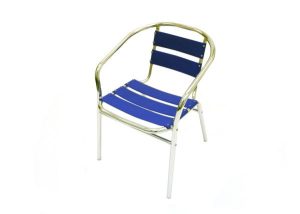 fish & chip shop blue aluminium chair - BE Furniture Sales