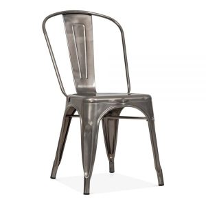 fish & chip shop silver metal tolix chairs - BE Furniture Sales