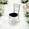 CC-07 Silver Chiavari Chair Black Pad Silver Chiavari Chairs
