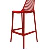 XH-8088HR 2 Red Plastic Bar Stools
