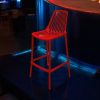 XH-8088HR Stool Red Plastic Stacking Bar Stools