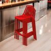XH-8088HR Stool x4 Red Plastic Stacking Bar Stools