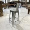 BE-TCS1 Tolix Counter Stool Silver Metal Tolix Counter Stools